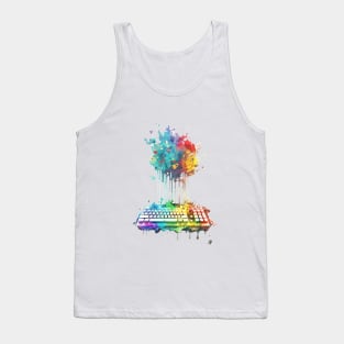 Colourful Keyboard Explosion - I love programming Tank Top